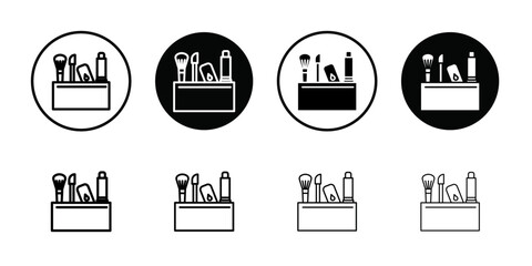 Makeup box icon Thin line flat illustration