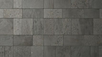 Naklejka premium Gray wall tiles exhibit a diverse range of textures and patterns creating an interesting visual effect that enhances modern interior spaces