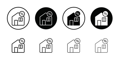 Mortgage rate icon Thin line flat illustration