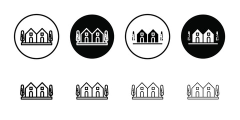 Neighborhood icon Thin line flat illustration