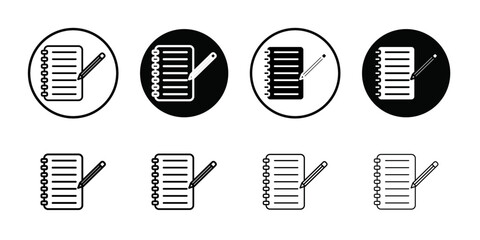 Notebook icon Thin line flat illustration