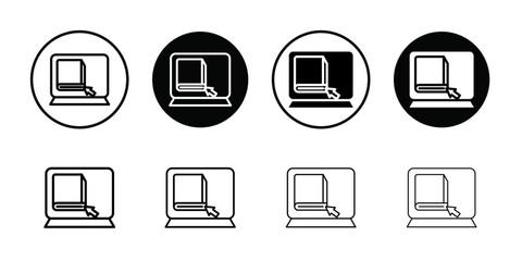 Online library icon Thin line flat illustration