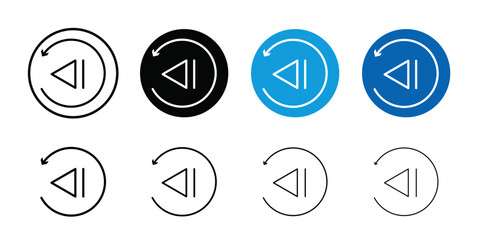 Playback icon Thin line flat illustration