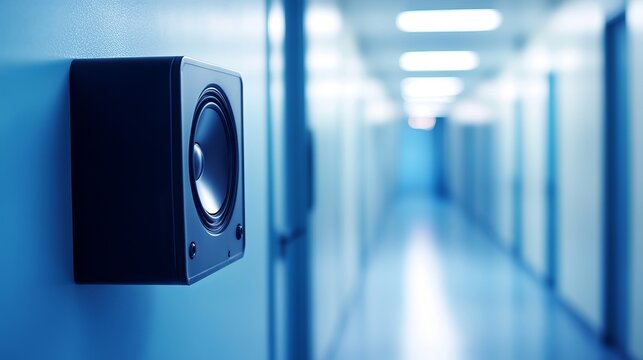 Loudspeaker for Public Announcement System in School Corridor with Calm Atmosphere