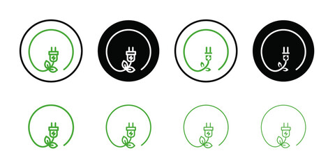 Sustainable ecological energy icon Thin line flat illustration