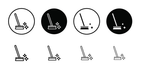 Sweeping icon Thin line flat illustration