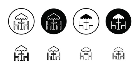 Terrace cafe icon Thin line flat illustration