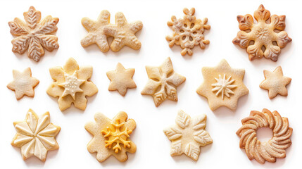 christmas cookies isolated on white