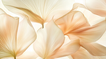 Beige Floral Macro Photograph with Delicate Translucent Petals