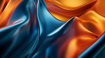 Obraz premium A Vibrant Abstract Composition of Prussian Blue, Orange, and Mustard for an Enchanting Desktop Experience