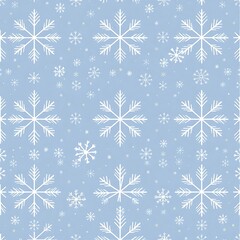 Winter Wonderland Seamless Pattern: A delicate pattern of snowflakes in a pale blue hue evokes a sense of peace and tranquility. Perfect for winter-themed designs, gift wrap, and festive celebrations.