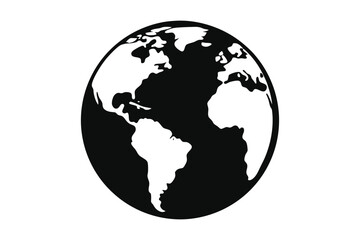 3d earth globe icon on white background