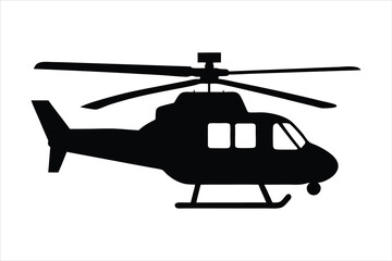 helicopter silhouette icon isolated on white background