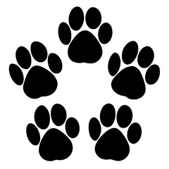 Set paw silhouette  icon vector art illustration