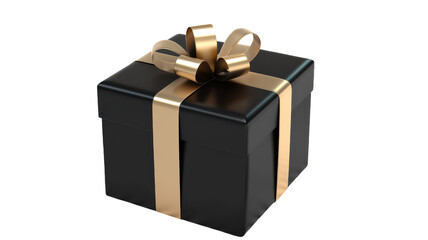 Elegant black gift box with golden ribbon perfect for special occasions and celebrations