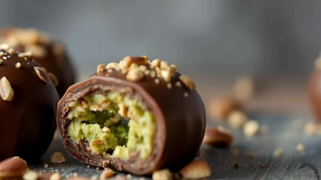 pistachio paste and kunefe filled milk chocolate
