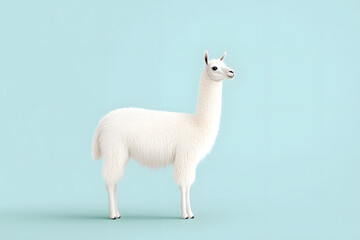 Fototapeta premium Lama alpaca animal isolated on white background