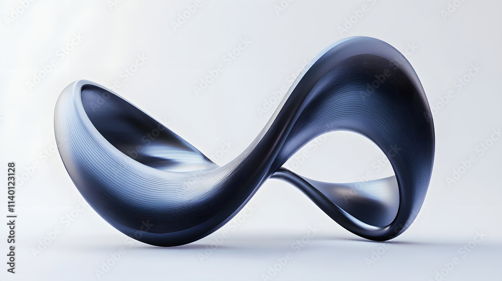 Wall mural abstract 3d rendering of twisted lines. modern background design, illustration of a futuristic shape