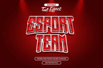 E-sports team editable text effect with red background 