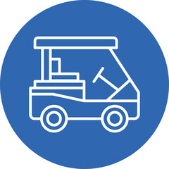 Golf Cart line circle icon