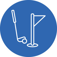Golf Swing line circle icon