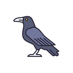 Fototapeta premium Raven bird icon. Sleek raven illustration, symbolizing mystery and intelligence. A dark bird graphic.