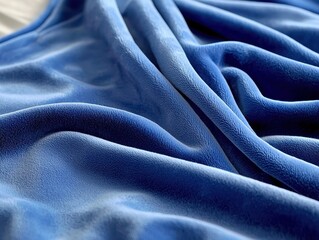 Soft Blue Fabric Textiles in Light and Shadows for Background or Decorative Use