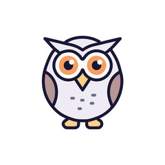 Cute cartoon owl. Adorable owl illustration; wisdom symbol. Perfect for kids, education, or nature themes.