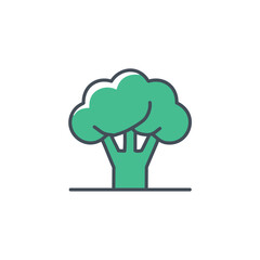 Fresh broccoli vegetable. Healthy green broccoli floret, symbolizes vitality and nutrition. Perfect for healthy eating concepts.