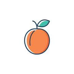 Fresh apricot fruit icon. Ripe apricot illustration, perfect for healthy food branding.  Represents freshness and summer.