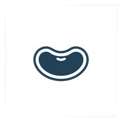 Kidney bean icon. Simple kidney bean graphic; represents health, nutrition, and vegetarianism.