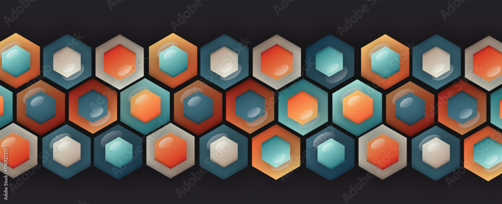 Aufkleber Abstract technology color hexagon vector background