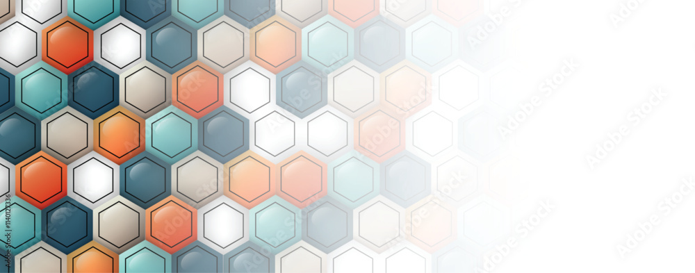 Poster Abstract technology color hexagon vector background