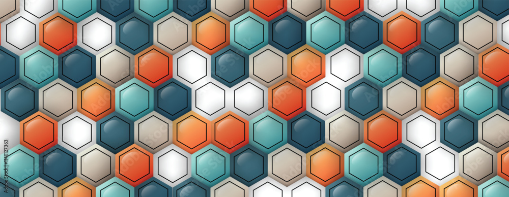 Aufkleber Abstract technology color hexagon vector background