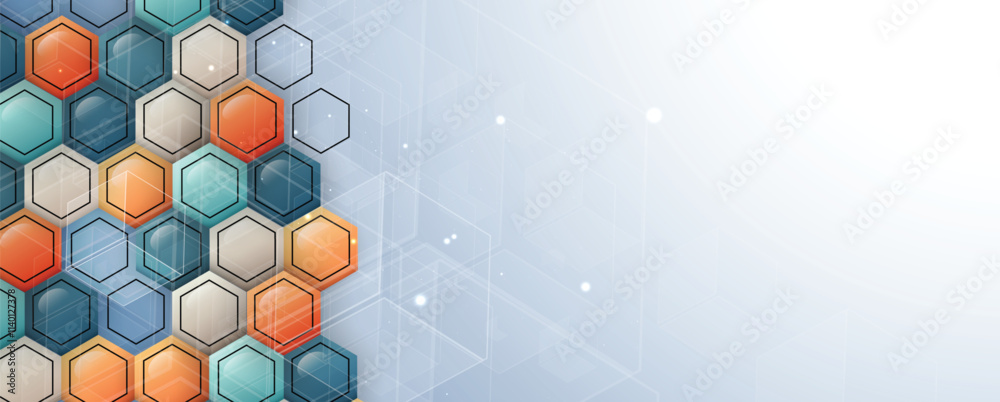 Aufkleber abstract technology color hexagon vector background