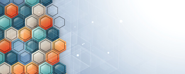 Abstract technology color hexagon vector background