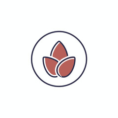 Nature growth icon. Three leaves emblem; symbolizes growth, nature, and new beginnings. Eco friendly design.