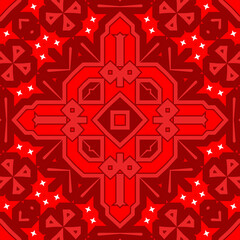 Seamless square pattern red. Christmas pattern red. Santa Claus pattern. Merry Christmas. Happy New Year.