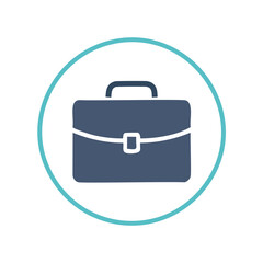 Business case icon. Professional briefcase symbol; work, career, success concept.