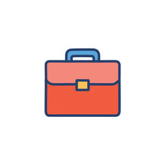 Briefcase icon design. Red briefcase illustration, symbolizing work, career, and success.