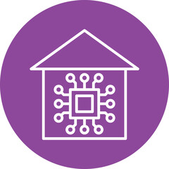 Smart Home Icon line circle icon