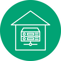 Server Room line circle icon