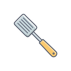 Kitchen spatula icon. A simple spatula illustration, perfect for cooking apps or recipe websites.  Symbolizes ease and efficiency in food preparation.