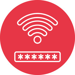 WiFi Password Icon line circle icon