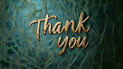 Thank you in elegant gold ink on a textured background, conveying gratitude with style.