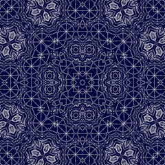 Christmas seamless pattern. Christmas background blue. Snowflake pattern. Happy New Year