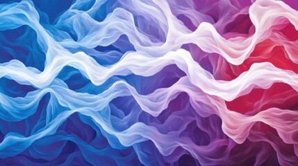 Obraz premium Abstract Representation of Quantum Entanglement with Flowing Waves in Blue and Purple Tones