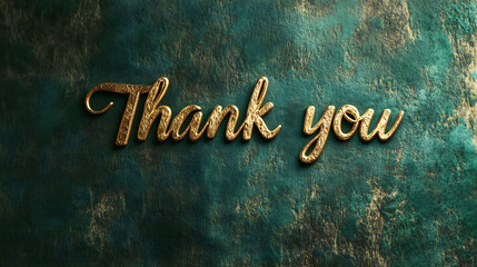 Thank you in elegant gold ink on a textured background, conveying gratitude with style.