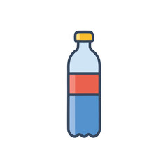 Beverage bottle icon. Refreshing drink symbol; plastic bottle design, clean and simple. Represents hydration and thirst quenching.