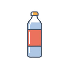 Beverage bottle icon. Refreshing drink bottle design.  Clean, simple, and modern. Represents hydration and refreshment.